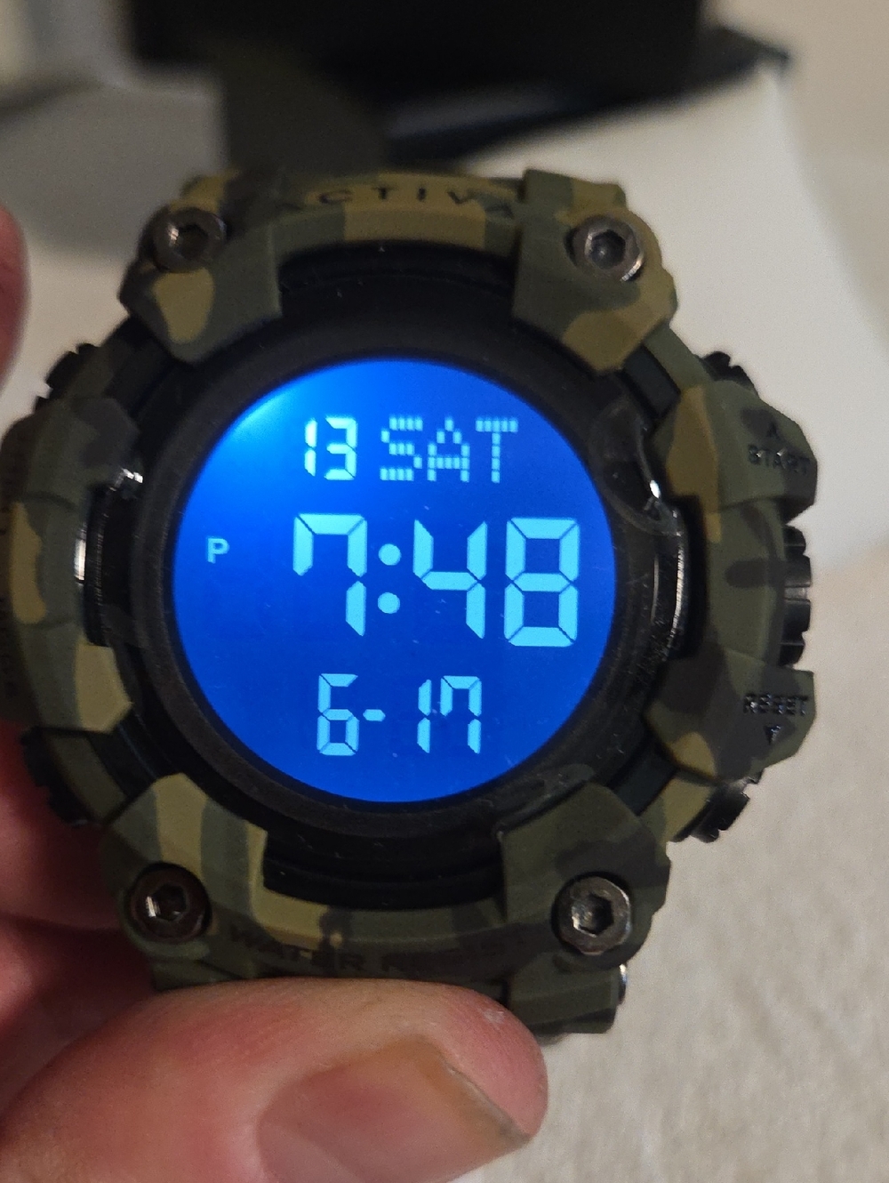 Active USA Camouflage Digital Sports Watch in Olive Green and Black